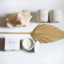 Sea Salt Concrete Candle, Housewarming Gift, Fresh & Clean, Spa Gift - thumbnail 3