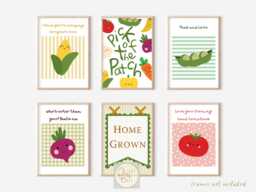 Bright Vegetable Prints For Kids. Perfect A Playroom, Nursery, Bedroom Or Play Kitchen/Shop Area - Unframed - thumbnail 1