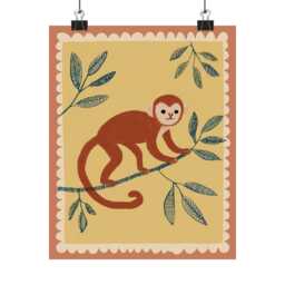 Boy Nursery Print Monkey Jungle Animal Wall Art Toddler Room Girl Kids Decor Cute Printable Illustration Safari Theme - 28 - thumbnail 2
