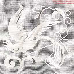 Handmade Crocheted Cafe Curtain, French Craftsmanship, Created By Sylvette Raisonnier, Hummingbird Model, White Or Ecru - Please Specify When - thumbnail 2