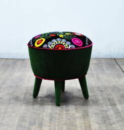 Suzani Pouf - Green Love - thumbnail 1