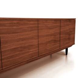 Mid-Century Sideboard, Dresser, Commode, Credenza Made Of Oak Veneer - Teak Colour Livlo T-S08 - thumbnail 4