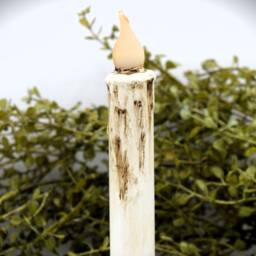 Set Of - 2 Two Grungy Off-White 7 Inch Led Wax Dipped Taper Candles With Timer, Battery Operated Candles, Country Primitive Home Decor - thumbnail 4