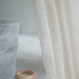 Russo Cotton Sheer Curtain, Beige Custom Linen Drapes, Extra Long Curtain For Bedroom & Livingroom, 1Pc - thumbnail 3