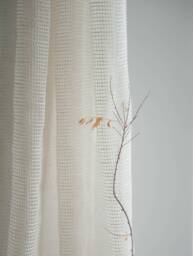Russo Cotton Sheer Curtain, Beige Custom Linen Drapes, Extra Long Curtain For Bedroom & Livingroom, 1Pc - thumbnail 1