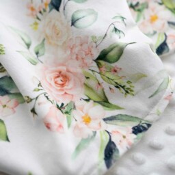 Embroidered Rose Baby Blanket Personalized Minky Lovey - thumbnail 4