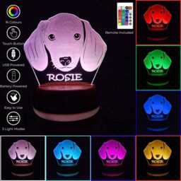 Personalised Dachshund Dog Led Night Light, Gift, Gifts For Lovers, Mum Lights, Bedroom Light - thumbnail 2
