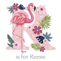 Pink Flamingo Letter Illustration Children Initial Tropical Art Print Picture Frame Personalised Name Painting Nursery Decor New Baby Gift - thumbnail 3