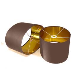 New Luxury High Quality Brown Oc 18 Cotton Fabric Lamp Shade Oval Shape Oval Metallic Lining - thumbnail 1