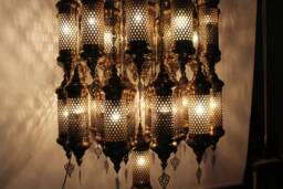 37 Glass Chandelier Lamp, Chandelier Light, Morocco Light, Morocco Lighting, Turkish Light, Morocco Lamp, Morocco Lantern, Turkey Lamp, Turkey Light - thumbnail 1