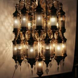 37 Glass Chandelier Lamp, Chandelier Light, Morocco Light, Morocco Lighting, Turkish Light, Morocco Lamp, Morocco Lantern, Turkey Lamp, Turkey Light - thumbnail 3
