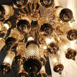 37 Glass Chandelier Lamp, Chandelier Light, Morocco Light, Morocco Lighting, Turkish Light, Morocco Lamp, Morocco Lantern, Turkey Lamp, Turkey Light - thumbnail 2