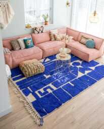 White Moroccan Rug, Hand Tufted Berber Shag Rug Large Area Modern Geometric Grid Decor