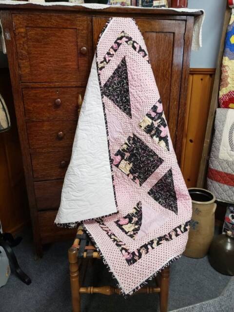 Baby Quilt, Pink Ballerina Shower Gift, Slippers Nursery Newborn Girls Blanket - image 1