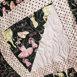 Baby Quilt, Pink Ballerina Shower Gift, Slippers Nursery Newborn Girls Blanket - thumbnail 3