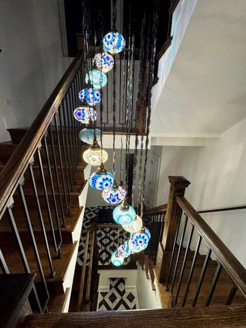 18 Ball Mosaic Lamps, Morocco Lantern, Chandelier, Turkish Light, Hanging Lamp, Lighting, Mosaic Lamp, Glass, Morocco Lighting - image 1