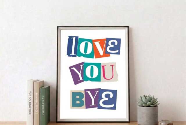Love You Bye Retro Collage Framed Wall Art - image 1