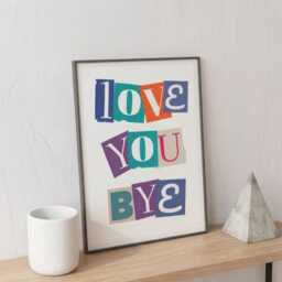 Love You Bye Retro Collage Framed Wall Art - thumbnail 4