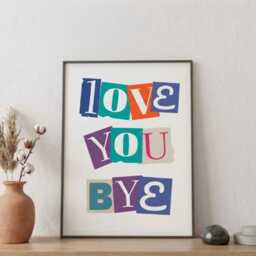Love You Bye Retro Collage Framed Wall Art - thumbnail 2