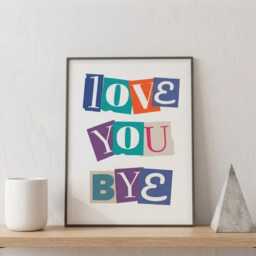 Love You Bye Retro Collage Framed Wall Art - thumbnail 3