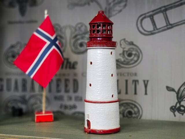 Handmade Ceramic Lighthouse Tealight Candle Holder Lille Torungen Fyr Norway, Clay Lighthouse, Tiny Scandinavian Home Decor, Christmas Gift - image 1