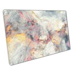 Elegant Grey, Pink & Gold Abstract Canvas Swirling Marble Wall Art For Modern Home Office Decor - thumbnail 1