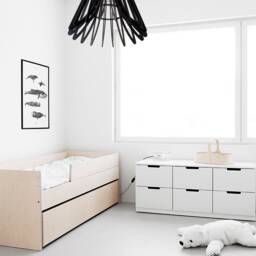 Black Pendant Light Hanging Dining Chandelier Lamp Shade Ceiling Wood Fixture Bedroom Lighting Minimal Red - thumbnail 3