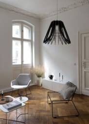 Black Pendant Light Hanging Dining Chandelier Lamp Shade Ceiling Wood Fixture Bedroom Lighting Minimal Red - thumbnail 1