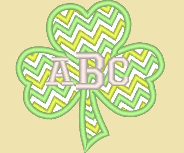 Clover Chevron Monogram Bx Also All Other - .pes .hus .dst .vp3 .vip .xxx .exp . Jef - Embroidery Appliqu?? Design - image 1
