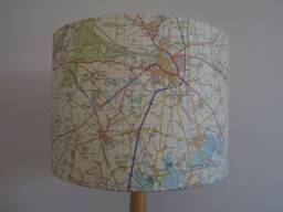 Map Personalised Lampshade -Perfect Gift - Choose Your Area Handmade Lamp Shade Drum Table Floor Or Ceiling Pendant Various Sizes - thumbnail 1
