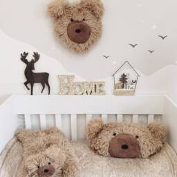 Personalized Fluffy Bear Rug - Woodland Nursery Decor, Adventure Animal For Boy Or Girl, Baby Shower Gift - thumbnail 3