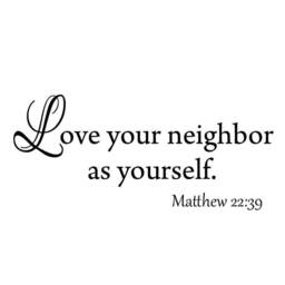 Christian Faith Stickers Scripture Headboard Wall Decal - Love Your Neighbor As Yourself Matthew 2239 - Vwaq-3014 - thumbnail 2