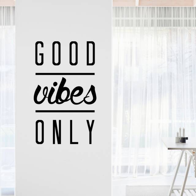 Good Vibes Only Wall Decal, Inspirational Home Decor - 16x26 In - image 1