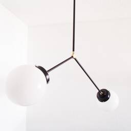 Brass Modern Ceiling Light - Twin Arm Minimalist Dining Living Room Globe Shades Kitchen Bathroom Bedroom Lighting Ul Listed - thumbnail 2