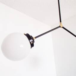 Brass Modern Ceiling Light - Twin Arm Minimalist Dining Living Room Globe Shades Kitchen Bathroom Bedroom Lighting Ul Listed - thumbnail 3