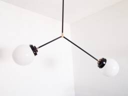 Brass Modern Ceiling Light - Twin Arm Minimalist Dining Living Room Globe Shades Kitchen Bathroom Bedroom Lighting Ul Listed - thumbnail 1