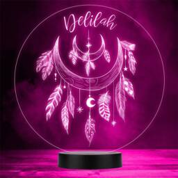 Mystical Feathers Beads Moons Stars & Crystals Custom Gift Colour Night Light - thumbnail 1