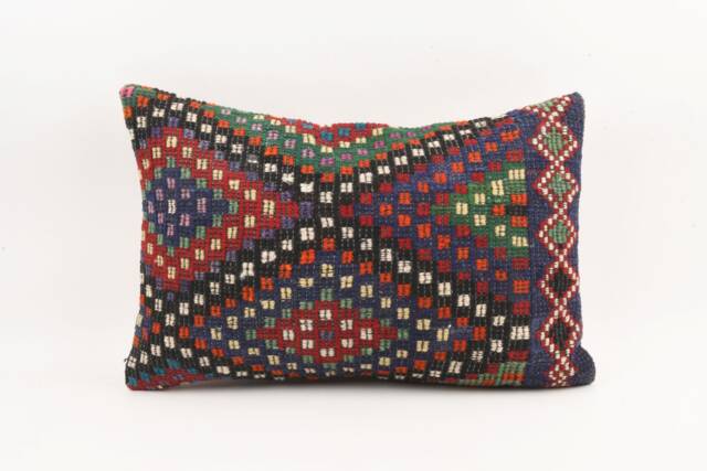 16x24 Bohemian Kilim Pillow Handwoven Turkish Wool Cushion - image 1