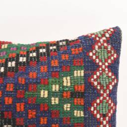 16x24 Bohemian Kilim Pillow Handwoven Turkish Wool Cushion - thumbnail 2