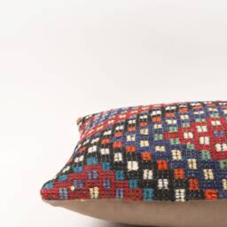 16x24 Bohemian Kilim Pillow Handwoven Turkish Wool Cushion - thumbnail 4