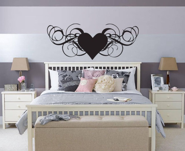 Heart Headboard Decor Wall Decal Bedding Crib Master Bedroom Living Room Wedding Gift Custom Quote Love Bride Groom Husband Wife - image 1