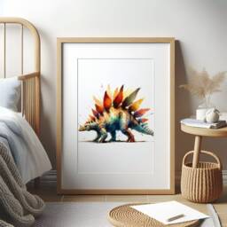 Watercolour Dinosaur Poster Set - 3 Prints - Nursery, Bedroom Wall Art Kids Dino Decor Childrens Kid Playroom Artwork Print - thumbnail 2