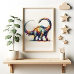 Watercolour Dinosaur Poster Set - 3 Prints - Nursery, Bedroom Wall Art Kids Dino Decor Childrens Kid Playroom Artwork Print - thumbnail 3