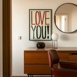 Love You Wall Art, Living Room Prints, Gift For Her, Hallway Bold Retro Typography Print, Valentines Gift, Bedroom Art - thumbnail 2