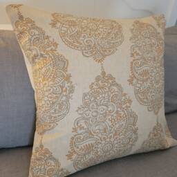 2 Colorslarge Floral Crest.blues.white.orange.farmhouse Pillow.accent Pillow.spring/Summer/Fall Toss Pillow.throw Pillow.pillow Cover - thumbnail 2