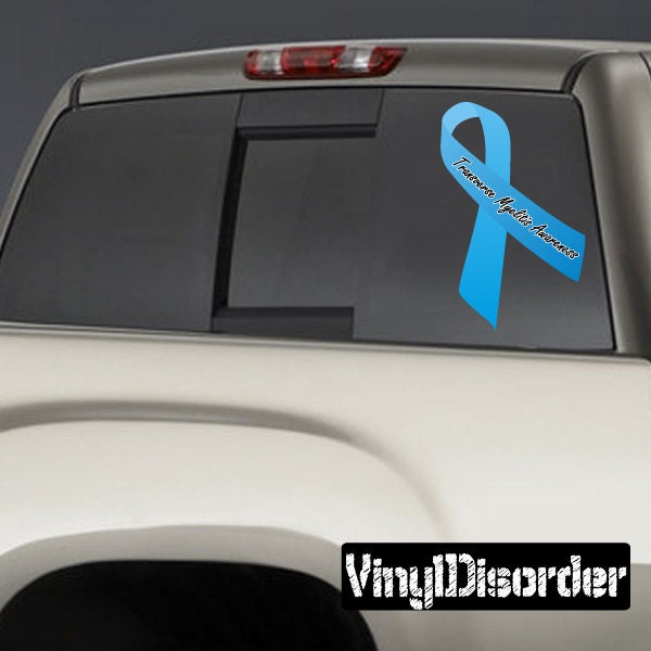 Transverse Myelitis Awareness Ribbon Vinyl Wall Decal Or Car Sticker
