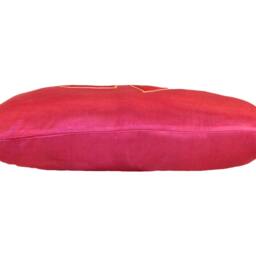 Gift Of Hearts, Twin Hearts Pink Hand-Embroidered Silk Suzani Pillow Cover - thumbnail 2