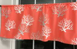 Beachhouse Homedecor Slub Linen Look Coral Valance Cafe Curtains Kitchen Bathroom Curtains Valance - thumbnail 1