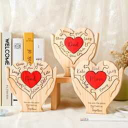 Custom Family Name Wooden Puzzle, You Are The Piece That Holds Us Together Sign, Unique Gift For Mom, Puzzle, Birthday Gifts For Mom - thumbnail 4