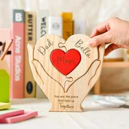Custom Family Name Wooden Puzzle, You Are The Piece That Holds Us Together Sign, Unique Gift For Mom, Puzzle, Birthday Gifts For Mom - thumbnail 2